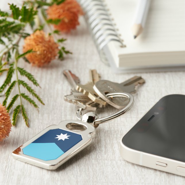 Chaveiro Patriotic keychain with Flag of Minnesota, USA (Lateral)