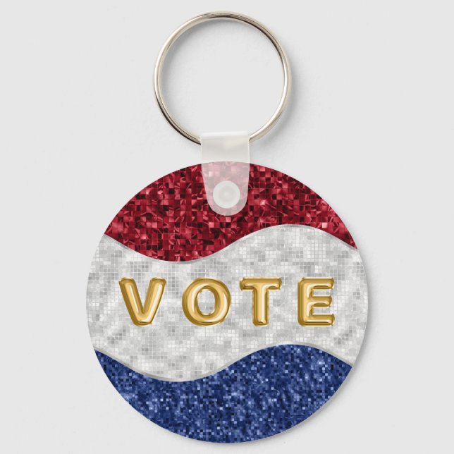 Chaveiro Patriotic Mosaic Waves Vote (Frente)