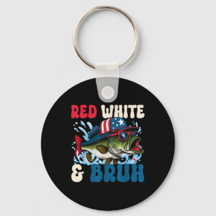 Chaveiro Patriotic Red White & Peixe Bruh America