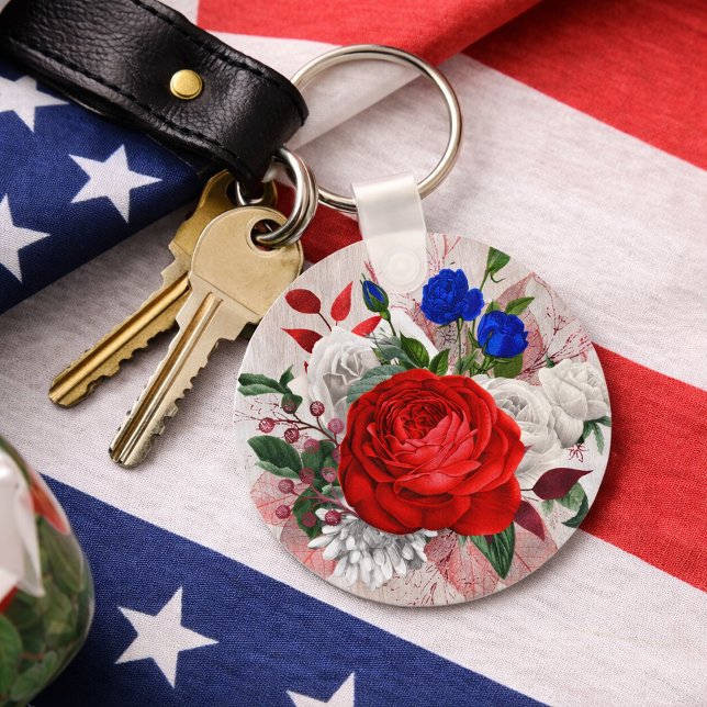 Chaveiro Patriotic Rose Bouquet (Criador carregado)