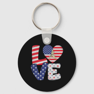Chaveiro Patriótica American Flag Vintage Karate 4 De Julho