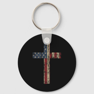 Chaveiro Patriótica Cross - American Flag Faith Us Independ