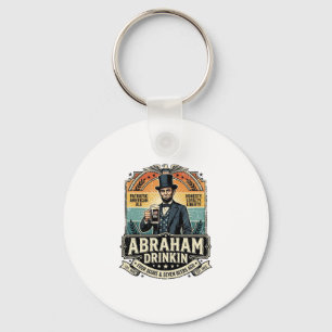 Chaveiro Patriótico Abraham Bebendo Retro Desgastado