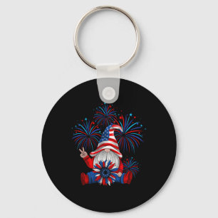 Chaveiro Patriótico Americano Gnome Usa Independência Dia 4