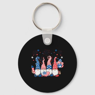 Chaveiro Patriótico Americano Gnomos Usa Independência Dia
