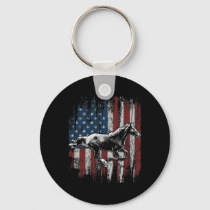 Chaveiro Patriótico Cavalo Americano Bandeira Horseback And