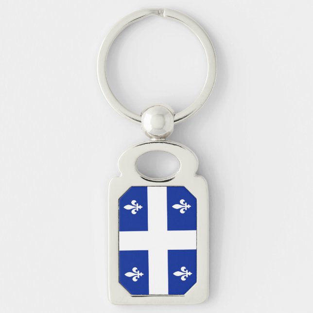 Chaveiro Patriótico com Bandeira do Quebec, Canadá (Frente)