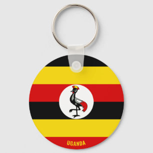 Chaveiro Patriótico Encantador de Bandeiras do Uganda