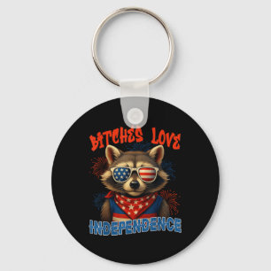 Chaveiro Patriótico Funny Feral Independence Day Raccoon Us
