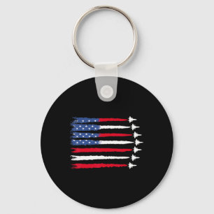Chaveiro Patriótico Vermelho Branco Azul Usa Bandeira Jatos