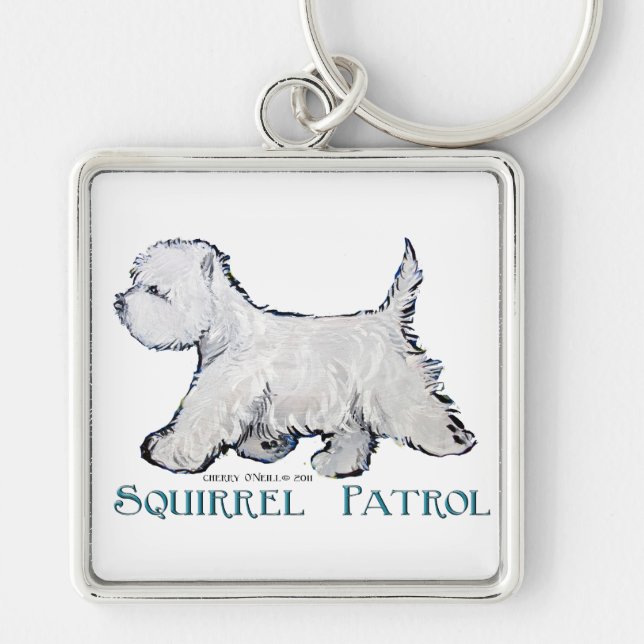 Chaveiro Patrulha do esquilo de Westie (Frente)