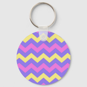 Chaveiro Patrulha Zigzag (geel, paars en roze)
