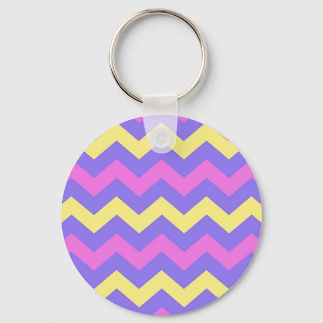 Chaveiro Patrulha Zigzag (geel, paars en roze) (Frente)