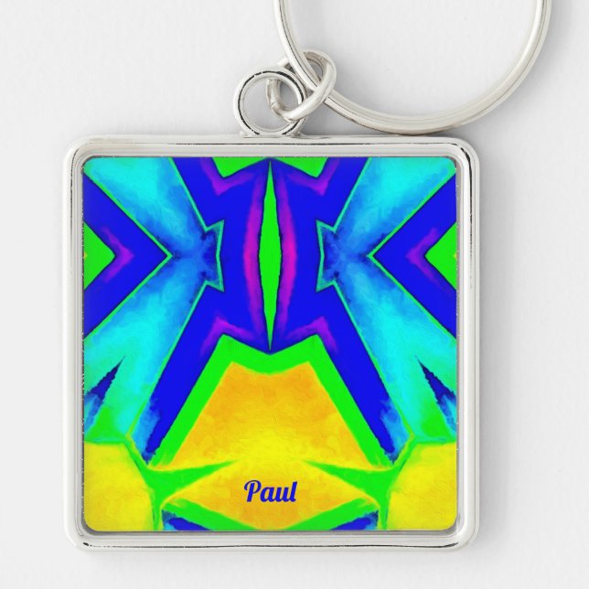 Chaveiro PAUL~ Blue Green e Yellow ~ (Frente)