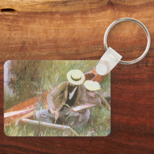 Chaveiro Paul Helleu Esboçando com Sua Esposa por JS Sargen