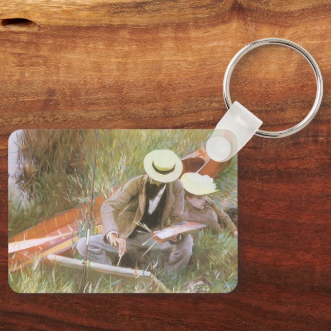 Chaveiro Paul Helleu Esboçando com Sua Mulher por JS Sargen (Frente)