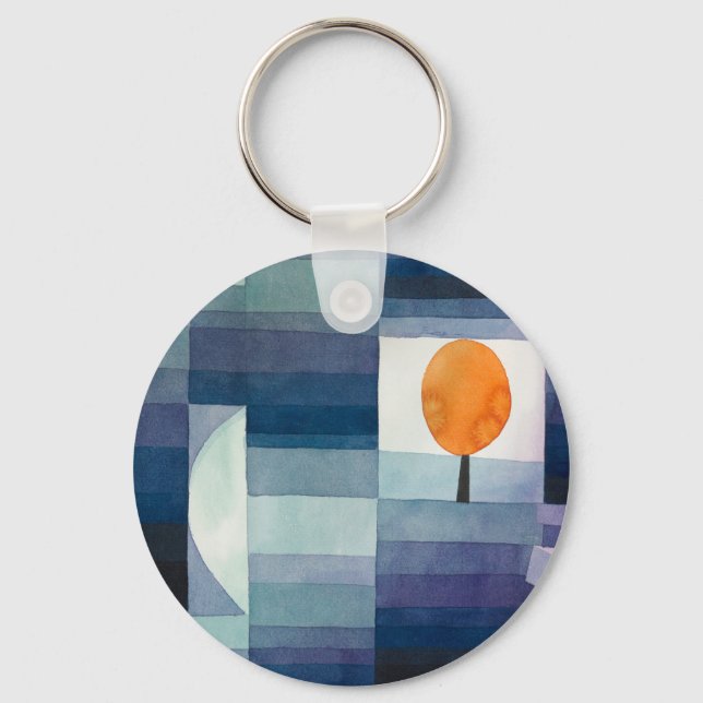 Chaveiro Paul Klee Precursor do Outono Azul Moderno Abstrat (Frente)