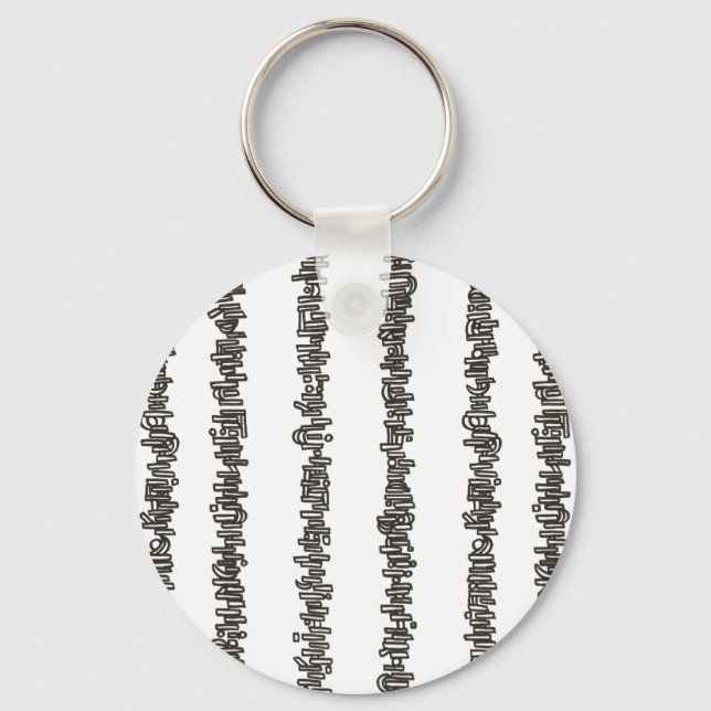 Chaveiro Paus e Pedras-Preto e Branco Moderno (Frente)