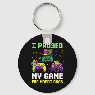 Chaveiro Pausei Meu Jogo Para O Jogo Mardi Gras Mardi G