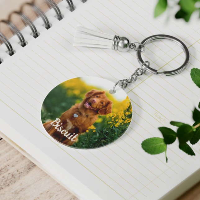 Chaveiro Paw Print Cookies Light Blue Pattern Monogram (Criador carregado)