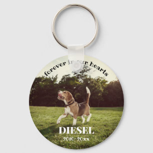 Chaveiro Paw Prints Forever In Our Hearts Pet Photo Key Rin