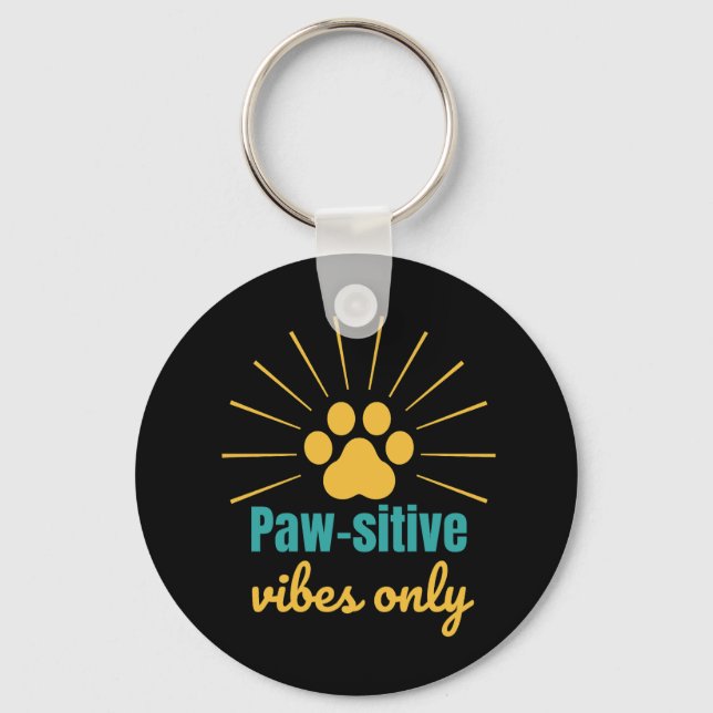 Chaveiro Paw-sitive Vibes Only cat lover (Frente)