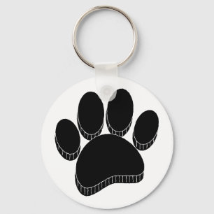 Chaveiro Pawprint Preto Desenho Personalizado na Mão