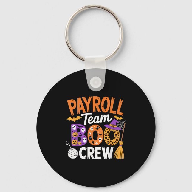 Chaveiro Payroll Team Boo Crew Halloween Matching Soky Outf (Frente)