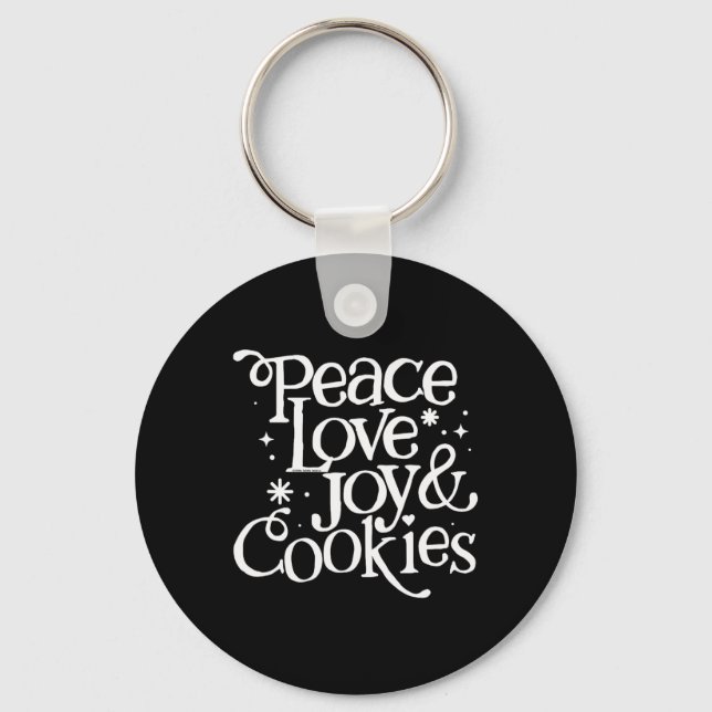 Chaveiro Paz Amor Alegria E Biscoitos De Natal  (Frente)