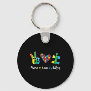 Chaveiro Paz Amor Autismo Quebra-cabeça Sensibilização Home