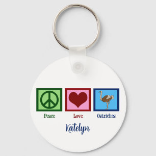 Chaveiro Paz Amor avestruz