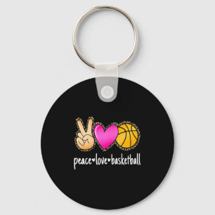 Chaveiro Paz amor basquete impressão de leopardo garotas mu