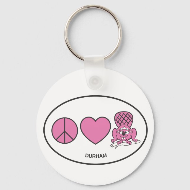 Chaveiro Paz, Amor, Beaver (Frente)