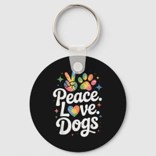 Chaveiro Paz Amor Cachorros Tie Dye Amante de Cachorro Resg