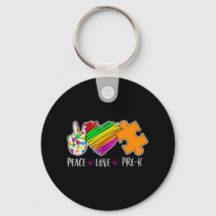 Chaveiro Paz Amor Consciência Pré-K Autismo - 100 dias inte