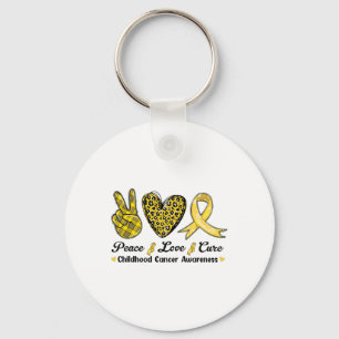 Chaveiro Paz Amor Cura Conscientização do Câncer Infantil L