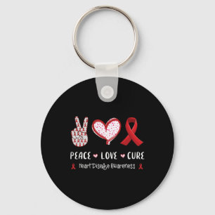 Chaveiro Paz Amor Curto Doença Cardíaca Sensibilização Home