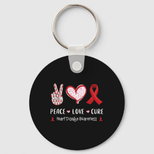 Chaveiro Paz Amor Curto Doença Cardíaca Sensibilização Home