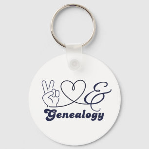 Chaveiro Paz Amor e Genealogia