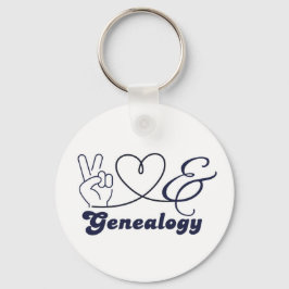 Chaveiro Paz, Amor e Genealogia