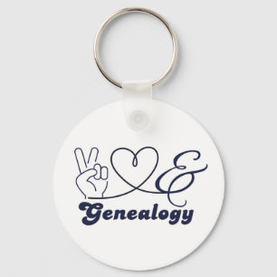 Chaveiro Paz, Amor e Genealogia