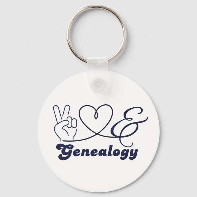 Chaveiro Paz, Amor e Genealogia (Frente)
