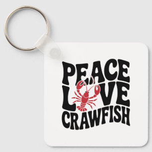 Chaveiro Paz Amor e Lagostim Nome Cajun