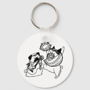 Chaveiro Paz, amor, e Pugs