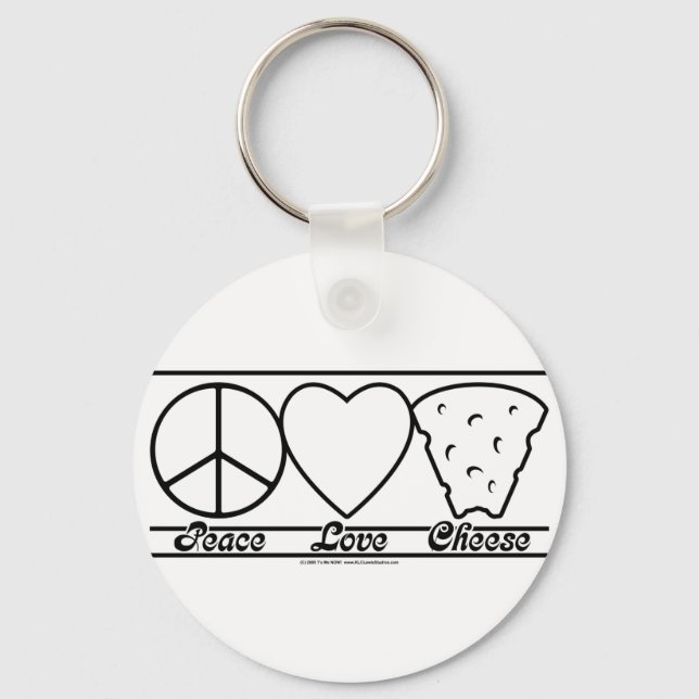 Chaveiro Paz, amor e queijo (Frente)