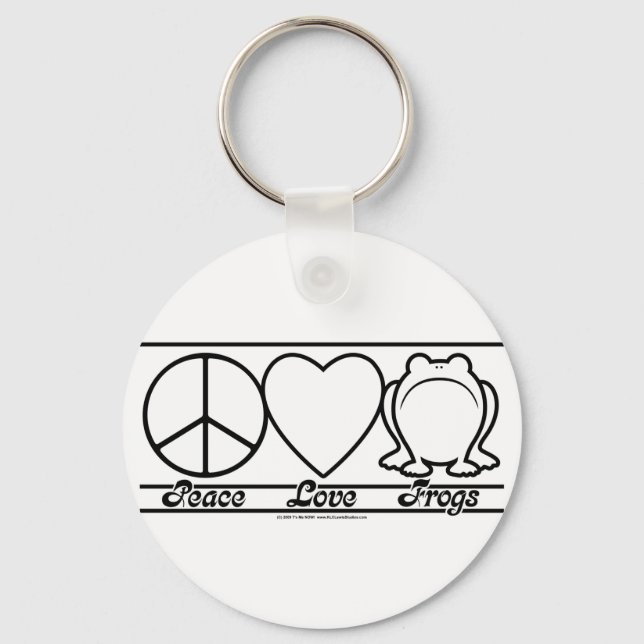 Chaveiro Paz, amor e Sapos (Frente)