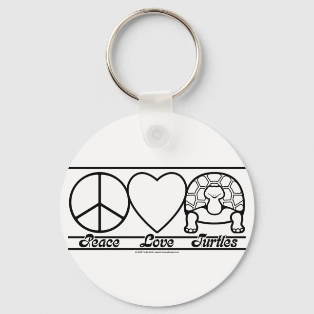 Chaveiro Paz, Amor e Tartarugas (Frente)