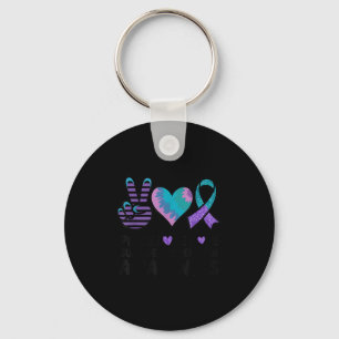 Chaveiro Paz Amor Esperança Prevenção de Suicídio Tie Dye C
