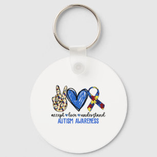 Chaveiro Paz Amor Fita Autismo Atenção Aceitar Amor