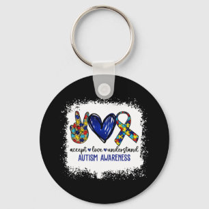 Chaveiro Paz Amor Fita Autismo Atenção Aceitar Amor